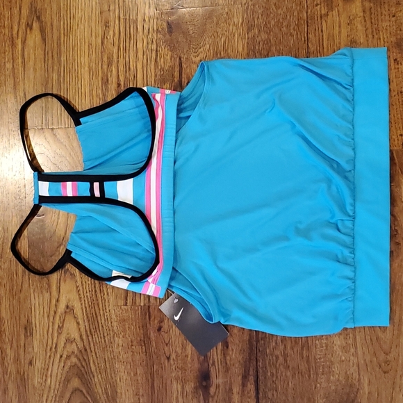 Womens Nike aqua halter style tankini top size S - Picture 3 of 4